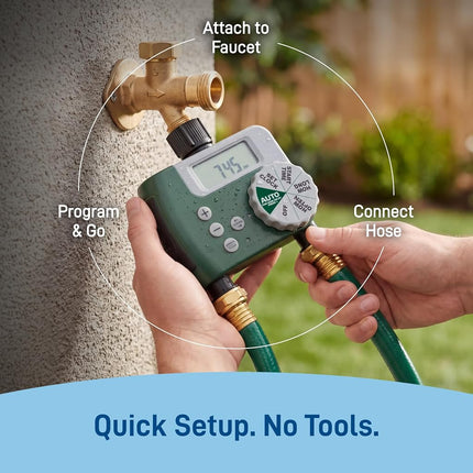 Orbit 58910 Programmable Hose Faucet Timer, 2 Outlet, Green