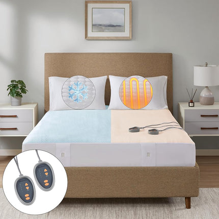 Beautyrest Calientacamas Eléctrico King - Cubrecolchón Eléctrico Fresco al Tacto, para Todas las Estaciones, 5 Niveles de Calor, Apagado Automático, Bolsillo Profundo - Lavable a Máquina, Certificado UL, Blanco, Queen