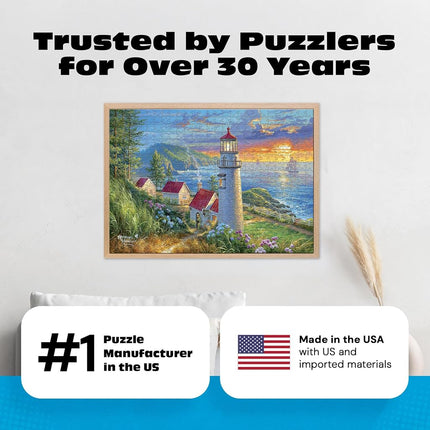 Buffalo Games – 500 Piece Jigsaw Puzzle - Evening Watch - Abraham Hunter - Premium Gold Collection Giftable Puzzle for Adults – Precision-Cut Pieces, Beautiful Artwork