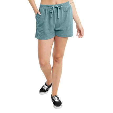 Hanes Women's Originals Tri-Blend Pockets, Lightweight Jersey Shorts, 2.5", Plus Sizes Casual, Cactus Pe Heather, S