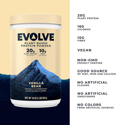 Evolve Protein Powder, Ideal Vanilla, 20g Protein,1 Pound