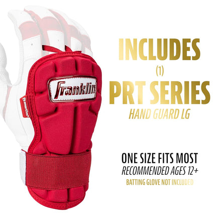 Franklin Sports Baseball Hand + Wrist Guard - PRT LG Series Adult Hand + Wrist Protector for Batting - Protective Hand, Wrist Shield - Right + Left Hand Hitters - Red - One Size - Adult