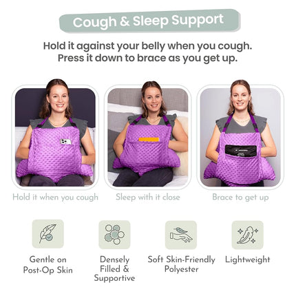 MOYOAMA 2 Pcs Hysterectomy Pillow Set - Incl 1 Gel Pack for Soothing Relief - Hysterectomy Recovery Must Haves After C Section,Post Surgery Pillow,Abdominal Surgery Recovery Pillow,Hysterectomy Gifts