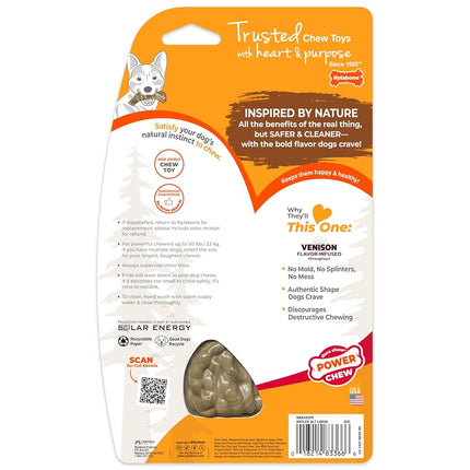 Nylabone Extreme Tough Dog Chew Toy Antler Alternative, Mess-Free, Venison Flavour, Large, for Dogs Upto 23 kg