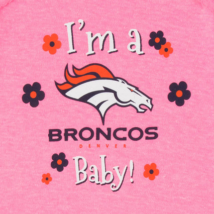 NFL Denver Broncos - Pack de 3 bodys para bebé niña, color del equipo, 18 meses
