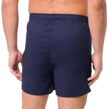 Nautica Men's Classic Cotton 3-Pack Woven Boxer Shorts, Peacoat/Houndstooth-Scuba Blue/Anchor Print, M