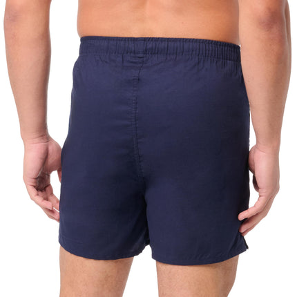 Nautica Men's Classic Cotton 3-Pack Woven Boxer Shorts, Peacoat/Houndstooth-Scuba Blue/Anchor Print, L