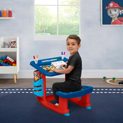 Delta Children PAW Patrol Draw and Play Desk Includes 10 Markers and Coloring Book, Blue
