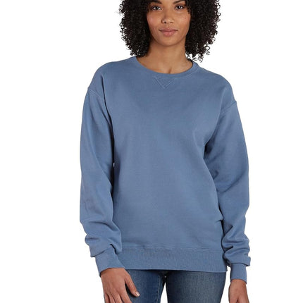 Hanes Originals Fleece, sudadera teñida para hombre, cuello redondo, Saltwater, Large