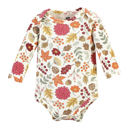 Hudson Baby Unisex Baby Thermal Long Sleeve Bodysuits, Acorn Botanical, Newborn, Acorn Botanical, Newborn