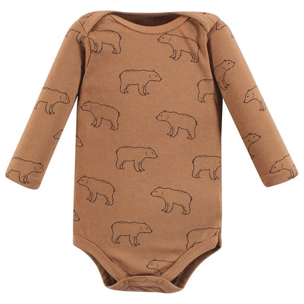 Lot de Bodies en Coton pour Bébé Unisexe Hudson Baby, Ours Brun, Nouveau-né