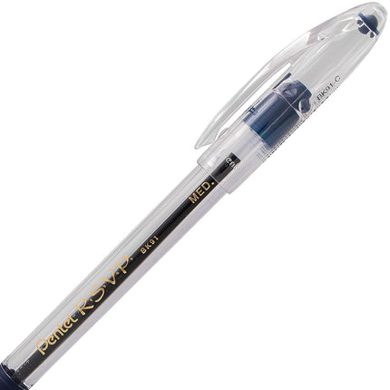 Pentel RSVP Ballpoint Pen, (0.7mm) Fine Line, Blue Ink, 72pk Canister (BK90PC72C)
