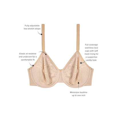 Wacoal Women's Visual EIIects Minimizer Bra Iull Coverage, Black, 36 I