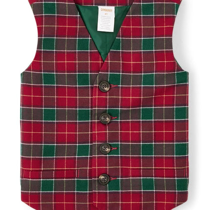 Gymboree boys Dressy Vests and Blazers, Holiday Tartan, 12-18 Months