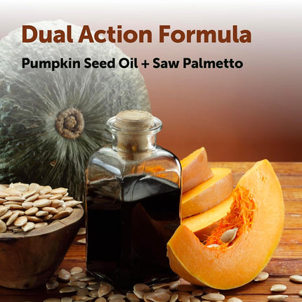 Pumpkin Seed Oil with Saw Palmetto, 3,000mg Per Serving, 300 Softgels | Cold Pressed, Pure Virgin Oil, Herbal Supplement | Supports Urinary, Bladder & Prostate Health | Non-GMO