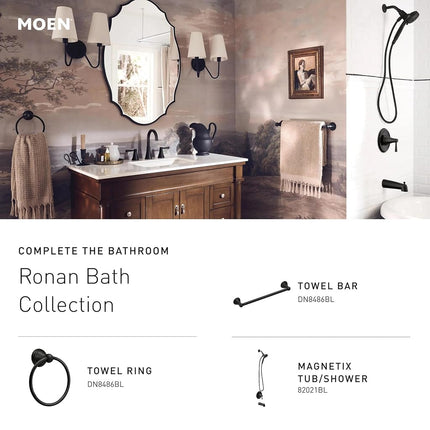 Moen YB2286ORB Brantford Collection Traditional Single Post Bathroom Hand Towel Ring, Oil-Rubbed Bronze