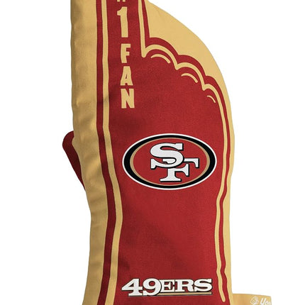 YouTheFan San Francisco 49ers #1 Oven Mitt - 100% Cotton, Red, 13.25" x 6.5" NFL Team Logo Oven Mitt