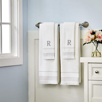 SKL Home Hand Towel Set, L, Cotton, White, 16x26