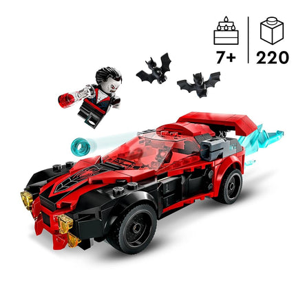 LEGO 76244 Marvel Miles Morales vs. Morbius, Spider-Man Building Toy for Boys and Girls with Race Car and Minifigures, Adventures in the Spiderverse Set