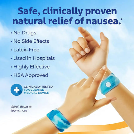 Sea-Band Wristband, Child, Colors May Vary, 1 Pair, Anti-Nausea Acupressure Motion or Morning Sickness