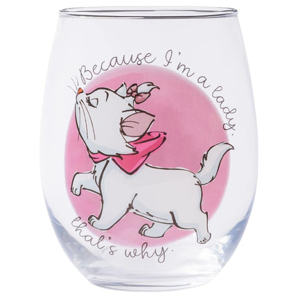 Silver Buffalo Disney Classics Aristocats Marie I'm a Lady Stemless Wine Glass, 20-Ounces