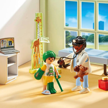Playmobil 71619 Action Heroes: Pediatrician with teddy bear, treatment for the little ones, made from over 80% recycled and bio-based materials, detailed play sets suitable for children ages 4+