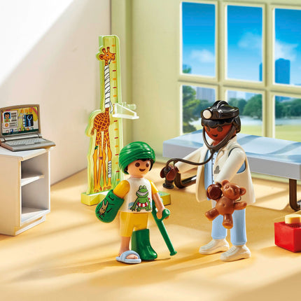 Playmobil 71619 Action Heroes: Pediatrician with teddy bear, treatment for the little ones, made from over 80% recycled and bio-based materials, detailed play sets suitable for children ages 4+