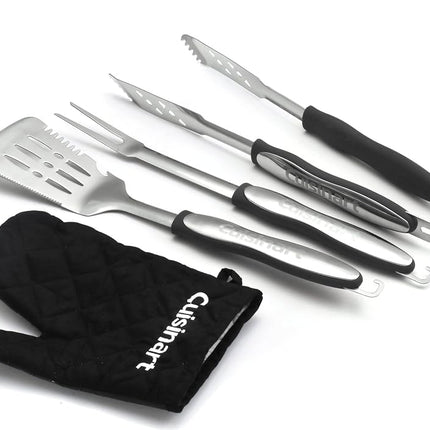 Cuisinart CGS-134BL Grilling Tool Set with Grill Glove, Black (3-Piece)