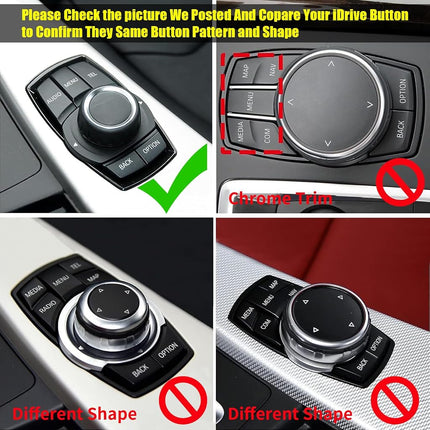 Jaronx Compatible With BMW iDrive Button Replacment Multimedia Button Kit iDrive Controler Button 1' F20/2' F22/3' F30 F31/4' F32 F33/X1 F48/X3 F25/X4 F26/X5 F15/X6 F16 Series, 7PCS iDrive Buttons Set