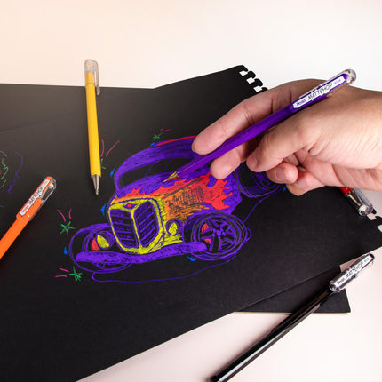 Bolígrafos de gel Pentel Mattehop K110-V7STA, 1,0 mm, trazo grueso, 7 colores surtidos, paquete de 7