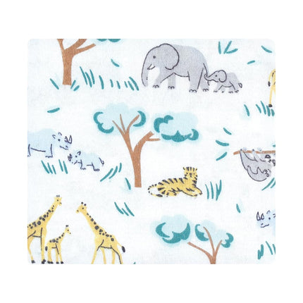 Hudson Baby Mantas de franela de algodón de lujo de 4 unidades para bebés unisex, Safari Friends, talla única