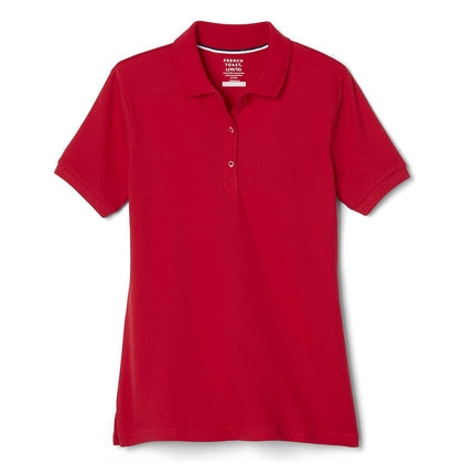French Toast Little Girls Short Sleeve Stretch Pique Polo, Red, Small/6/6x