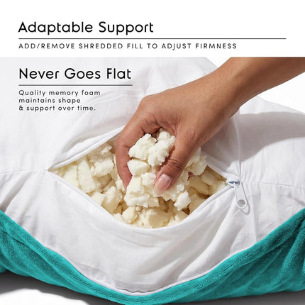 Nestl Reading Pillow for Bed, Back Pillow for Sitting Up in Bed, Teal