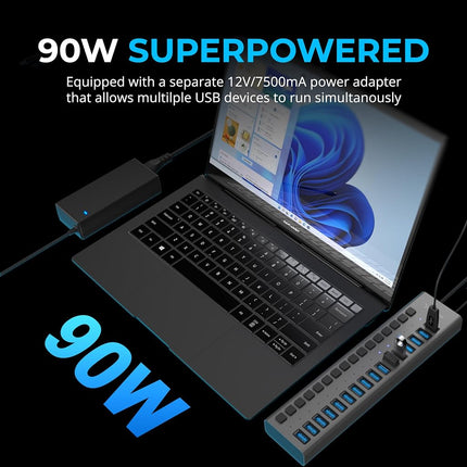 SABRENT Powered USB Hub, 16-Port USB 3.2 Docking Station