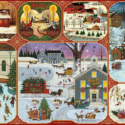 Buffalo Games – Silver Select Charles Wysocki Winter Collage 2000 Piece Jigsaw Puzzle Colorful Puzzle for Adults – Precision-Cut Pieces, Beautiful Artwork, and Hours of Relaxing Fun