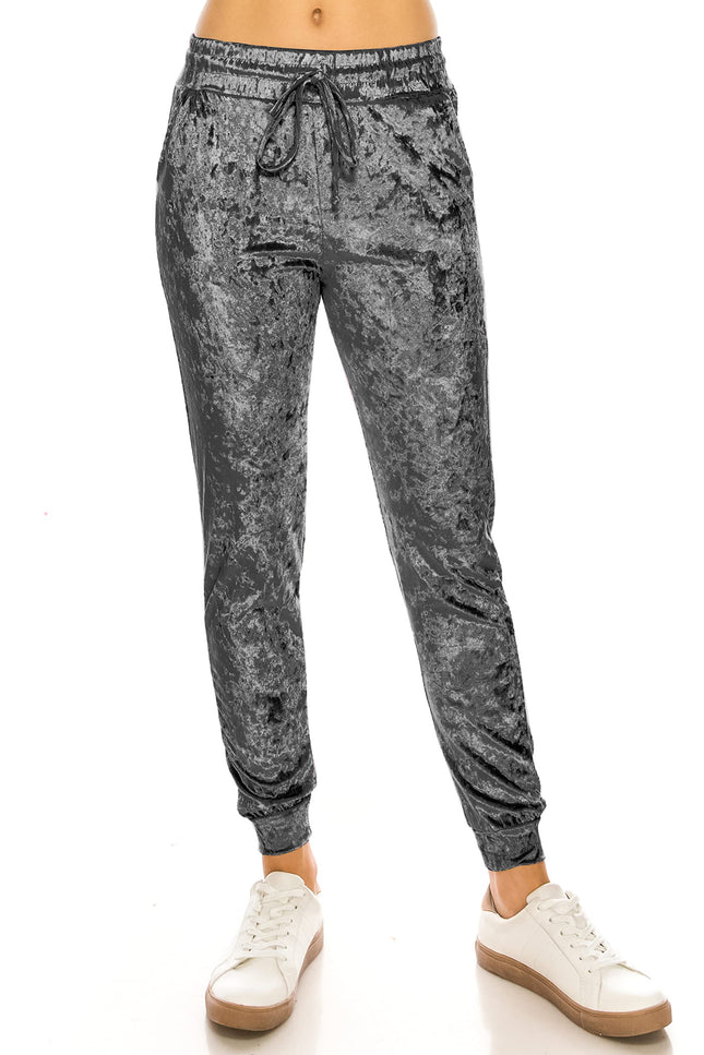 ALWAYS Women Velvet Jogger Pants - Crushed Velour 
