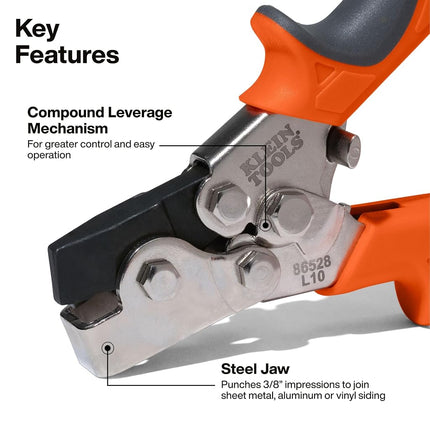 Punch Set, Snap Lock Punch Tool for Sheet Metal, Vinyl and Aluminum Siding Klein Tools 86528