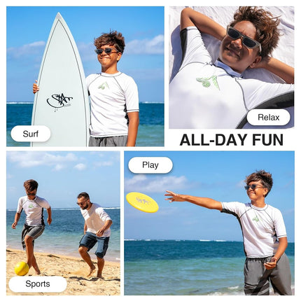 Kanu Surf - Tee-shirt anti-UV de protection solaire UPF 50+ Flex pour petits garçons, blanc, 3T