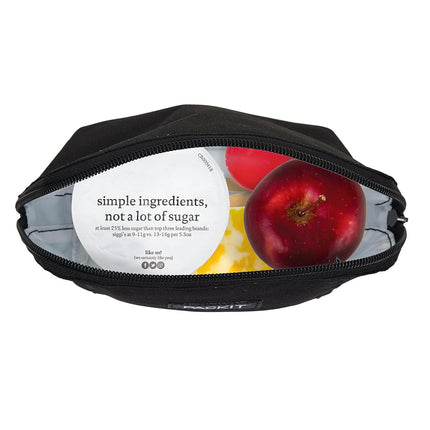Bolsa de refrigerios PackIt Freezable, negra, fabricada con tecnología EcoFreeze, plegable, reutilizable, cierre de cremallera que sella el aire frío y seco, ideal para todas las edades y refrigerios frescos para llevar.