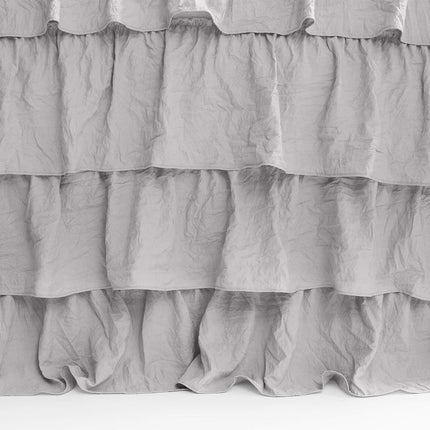 Lush Decor Allison Ruffle Skirt Bedspread Light Gray Shabby Chic Farmhouse Style Lightweight 2 Piece Set Twin XL, Polyester
