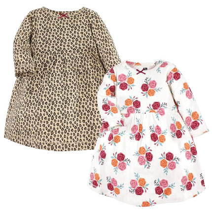 Hudson Baby Baby Girls' Cotton Dresses, Autumn Rose, 6-9 Months