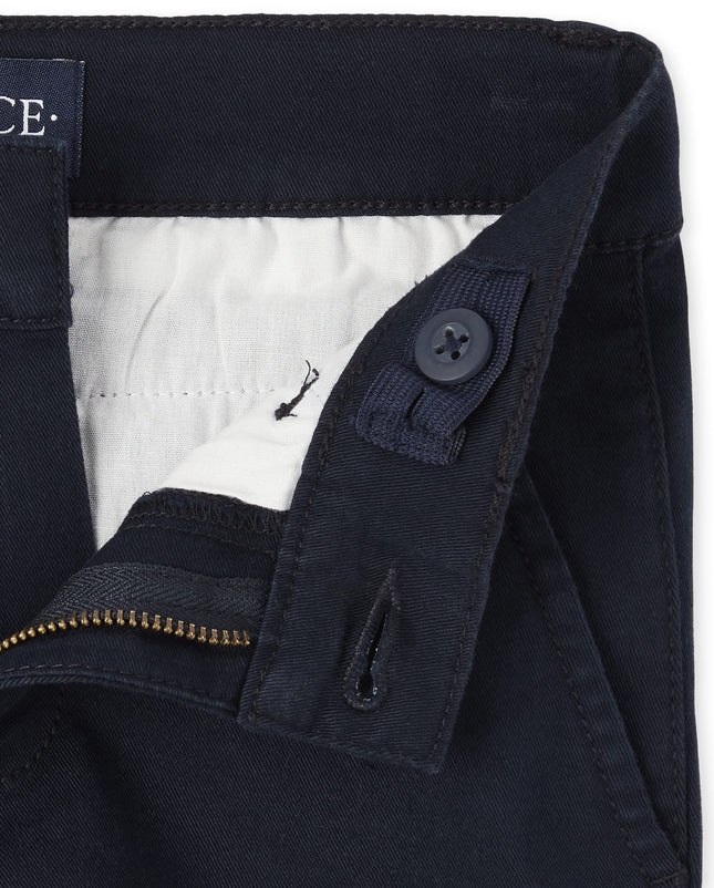 The Children's Place Pantalon Chino Skinny Extensible Garçon, Lot de 2 Bleu Marine, 12 Robuste