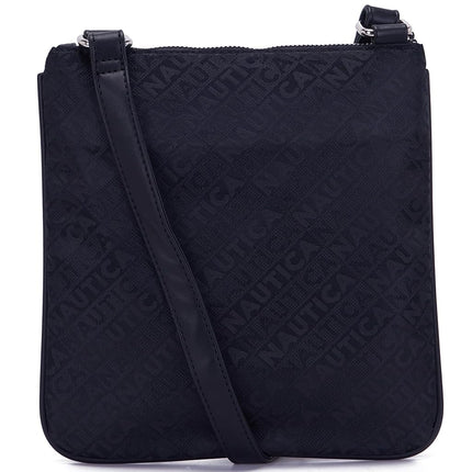Nautica Women's Lakeside Signature Jaquard North South Crossbody Bag Cross Body, Black, One Size