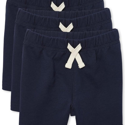 The Children's Place Pantalones cortos de felpa francesa para bebé y niño, azul marino, 9-12 MESES