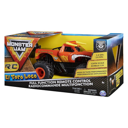 Monster Jam Official El Toro Loco Remote Control Monster Truck, 1:24 Scale, 2.4 GHz, for Ages 4 and up