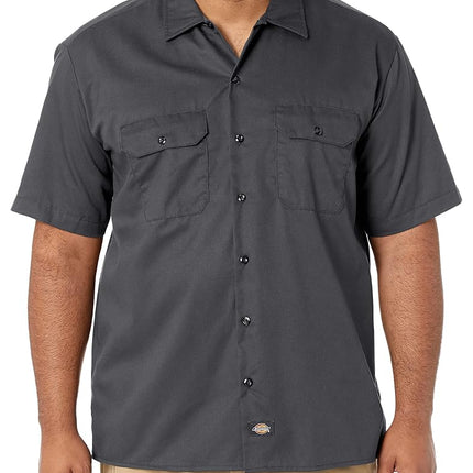 Dickies Men's Work Shirt Short Sleeved Workwear (Charcoal Grey), XXXX-Large