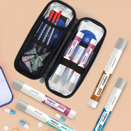 LengKe Insulin Cooler Travel Case for Wegovy Pens – Glp1 Travel Case TSA Approved with 2 TSA-Approved Ice Packs, Long-Lasting Cooling for Wegovy Pens, Ideal for Travel and Daily Use.
