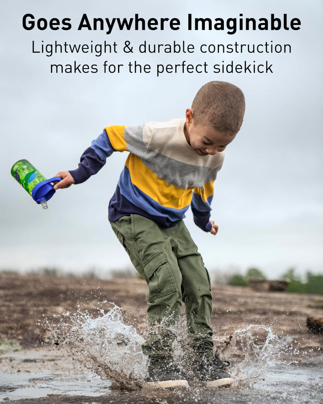 CamelBak eddy+ 14oz Kids Water Bottle with Tritan Renew – Straw Top, Leak-Proof When Closed, Jungle Animals