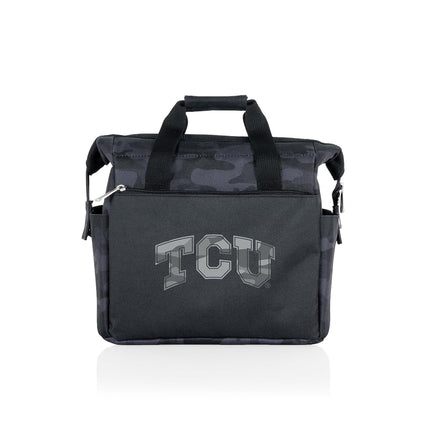 Picnic TIME NCAA TCU Horned Frogs Nevera portátil On The Go, Fiambrera con aislamiento, Bolsa de almuerzo aislada, (camuflaje negro)