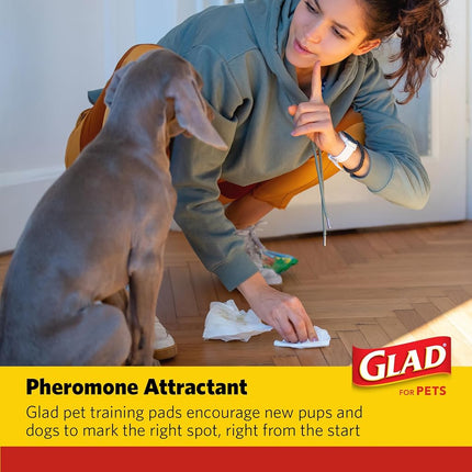 Glad Heavy Duty Activated Carbon Training Pads, 24" x 24", 30ct - Ultra Absorbent, Absorbs 50% More, Heavy Duty Puppy Potty Training Pads